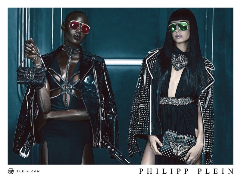 Ajak Deng and Hailey Baldwin star in Philipp Plein's spring 2016 campaign