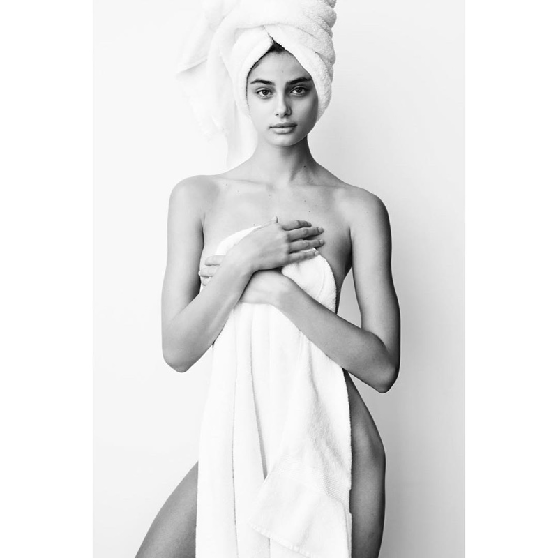 Taylor Hill stars in Mario Testino's 'Towel Series'. Photo: Instagram