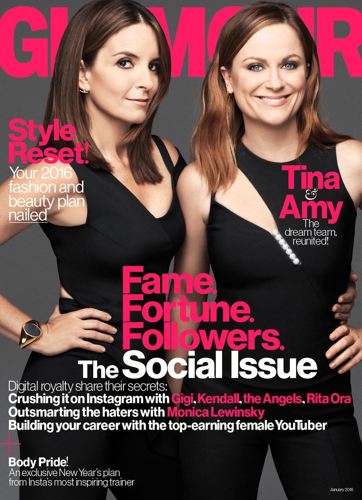 Tina Fey & Amy Poehler on Glamour Magazine January 2016 cover