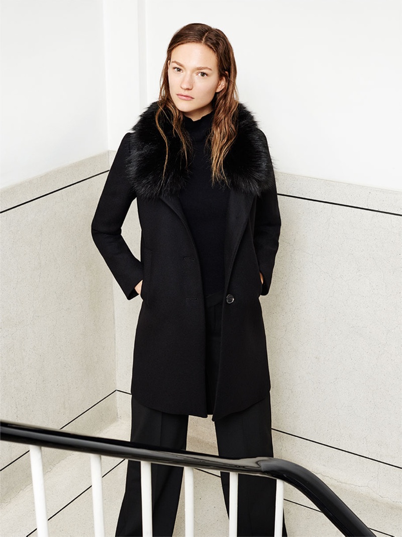 Пальто Zara woman черное