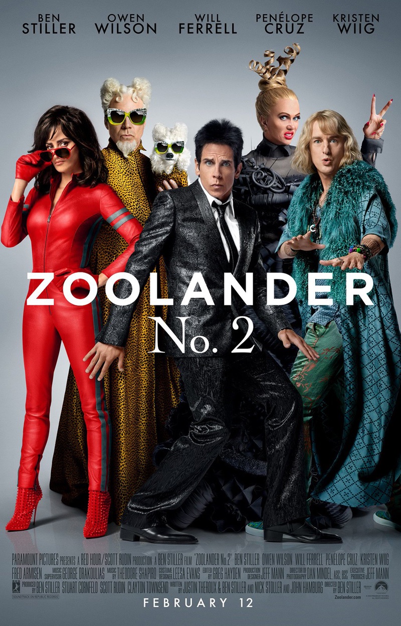 Cast of Zoolander 2 on movie poster