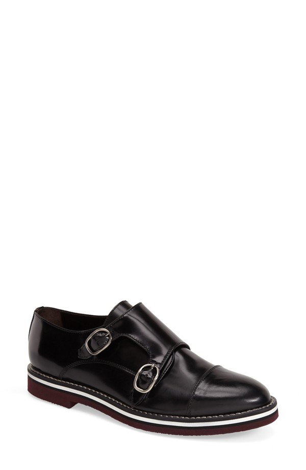 AGL Black Double Monk Strap Oxford