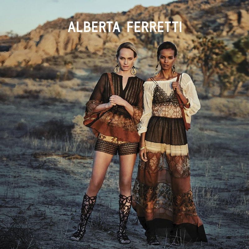 Amber Valletta and Liya Kebede star in Alberta Ferretti's spring-summer 2016 campaign