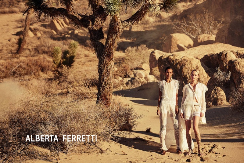 Liya Kebede and Amber Valletta star in Alberta Ferretti's spring 2016 campaign
