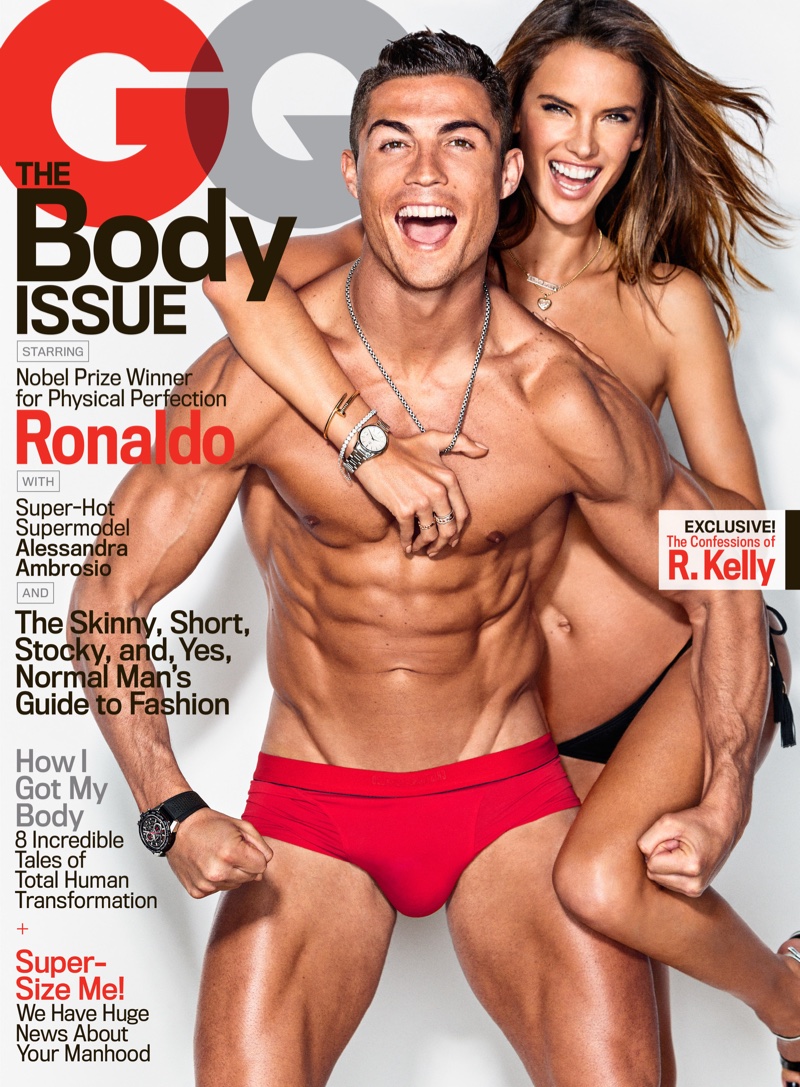 Cristiano Ronaldo and Alessandra Ambrosio on GQ February 2016 cover