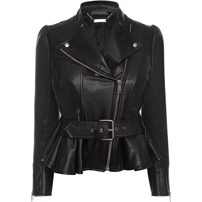 Alexander McQueen Peplum Leather Jacket
