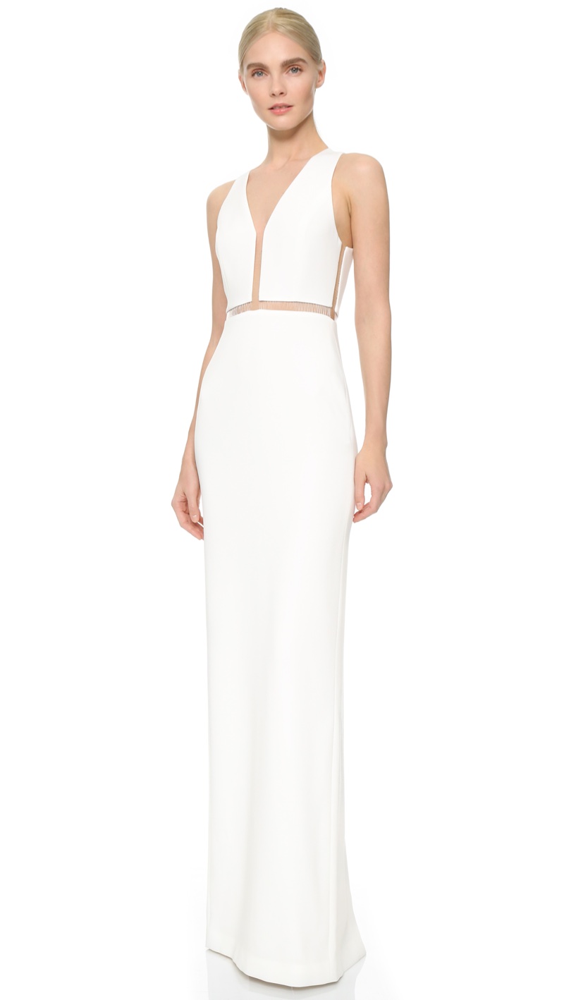 Alexander Wang V-Neck Gown with Fishing Detail