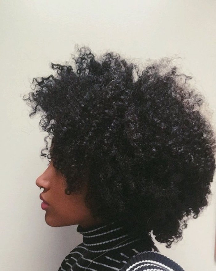 Amandla Stenberg shows off her natural hairstyle on Instagram.