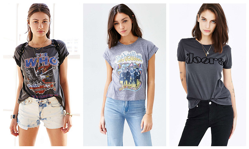 womens graphic band tees