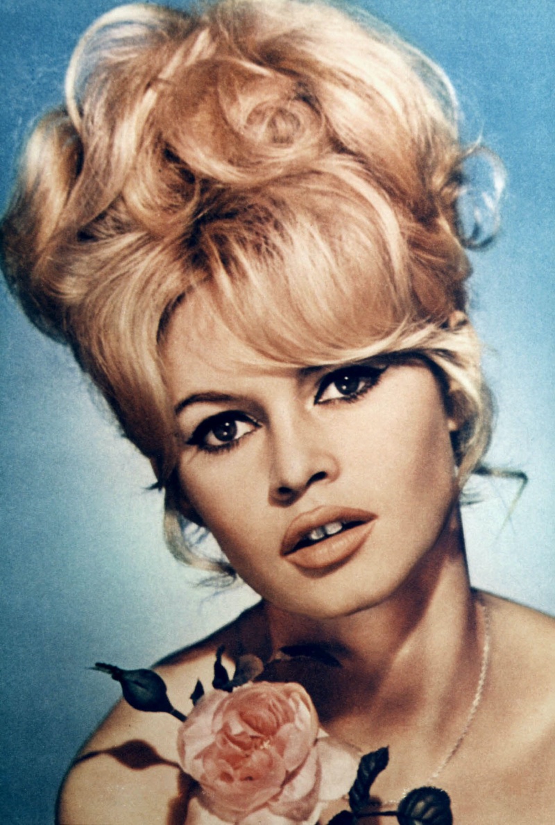 Brigitte Bardot Curtain Bangs Updo 1960s