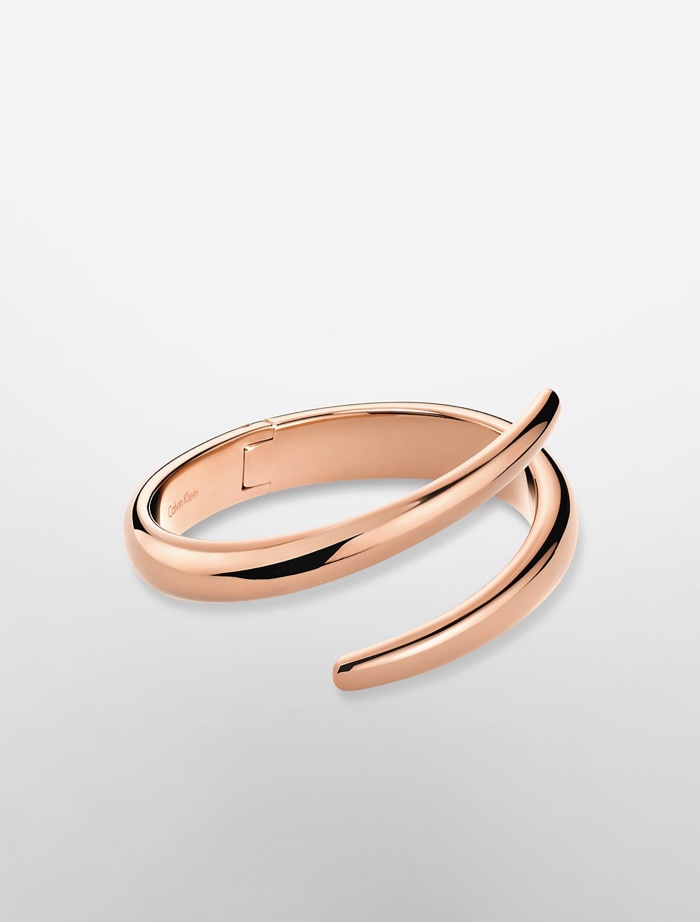 Calvin Klein Platinum Rose Gold Wrap Bracelet