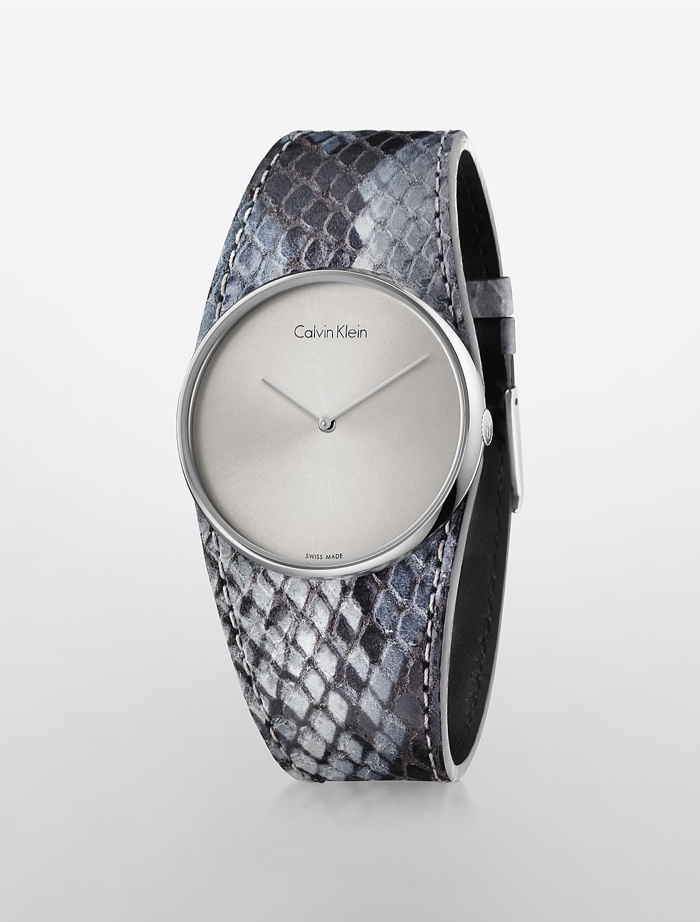 Calvin Klein Platinum Spellbound Grey Python Watch