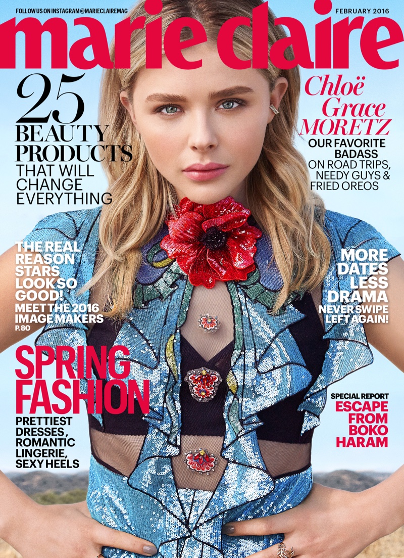 Chloe Grace Moretz on Marie Claire February 2016 cover