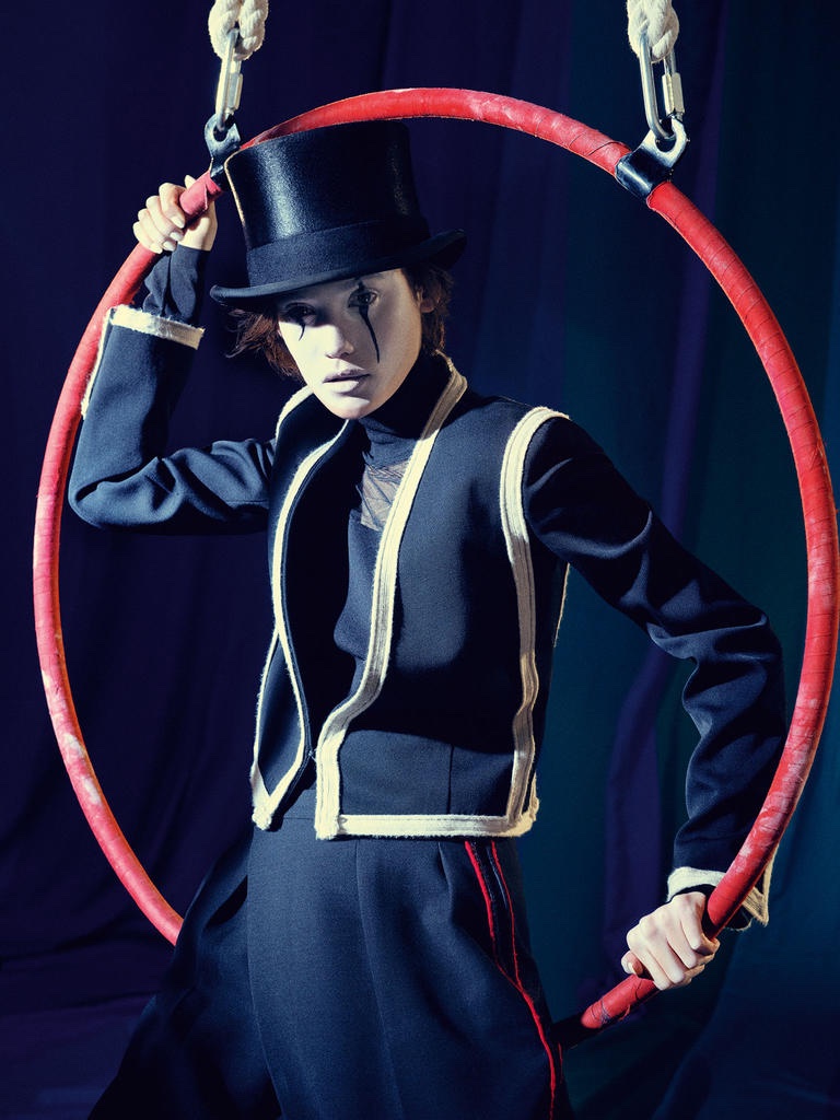 THE RING LEADER: Model wears jacket by Lanvin, Roland Mouret top and Christys’ Hat