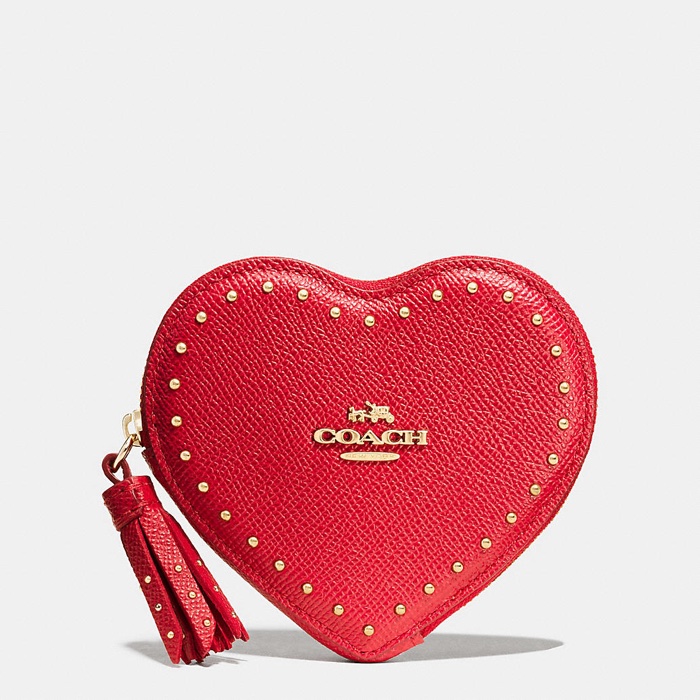 Coach Studded Heart Coin Purse
