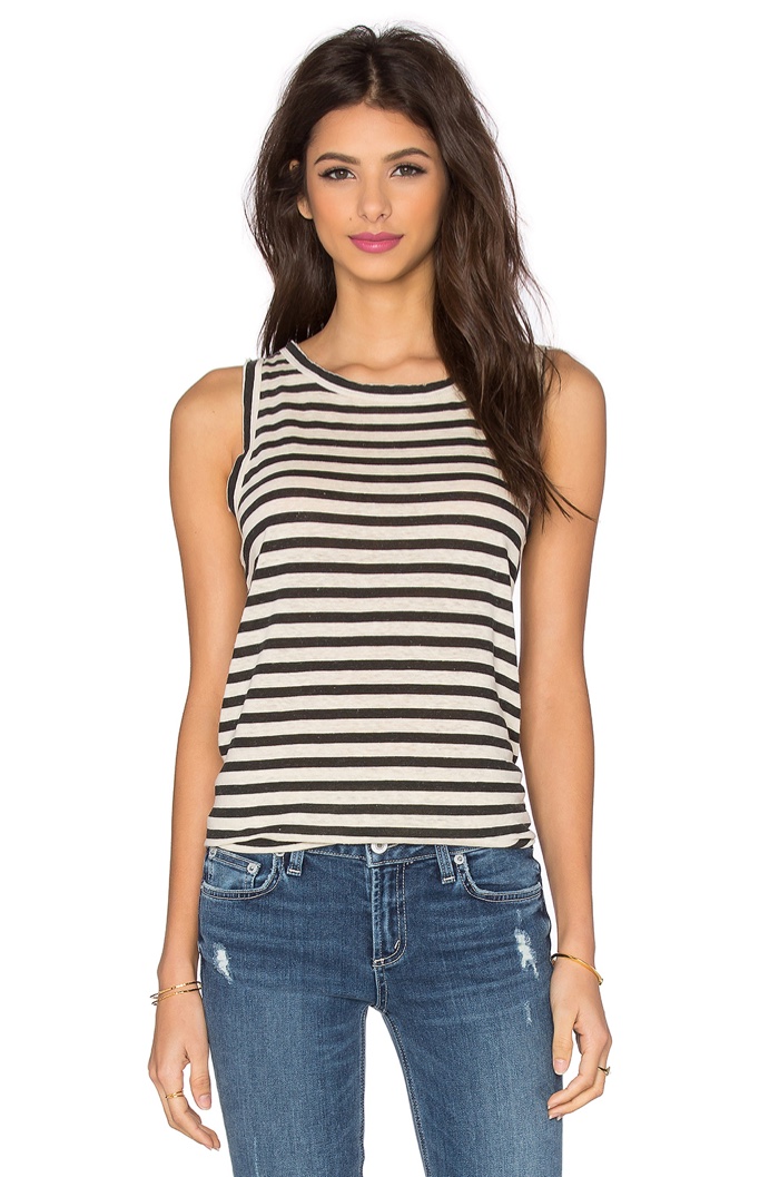 Current/Elliott The Muscle Tee Striped Tank Top