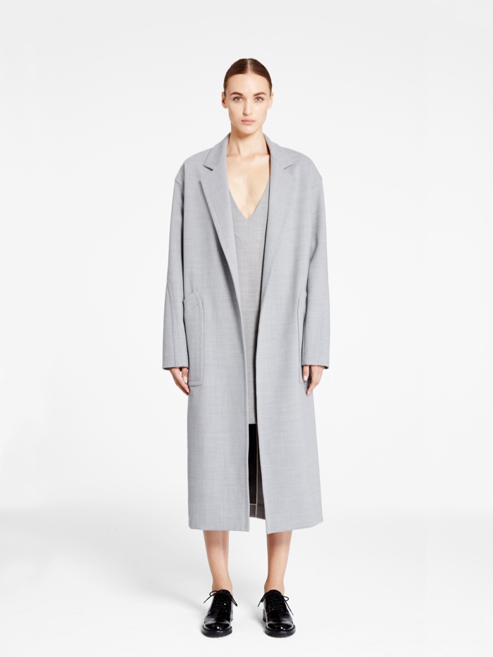 DKNY Belted Notch Collar Coat
