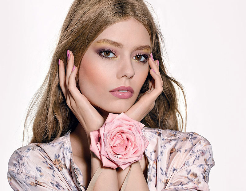 Ondria Hardin for Dior Glowing Gardens spring 2016 makeup