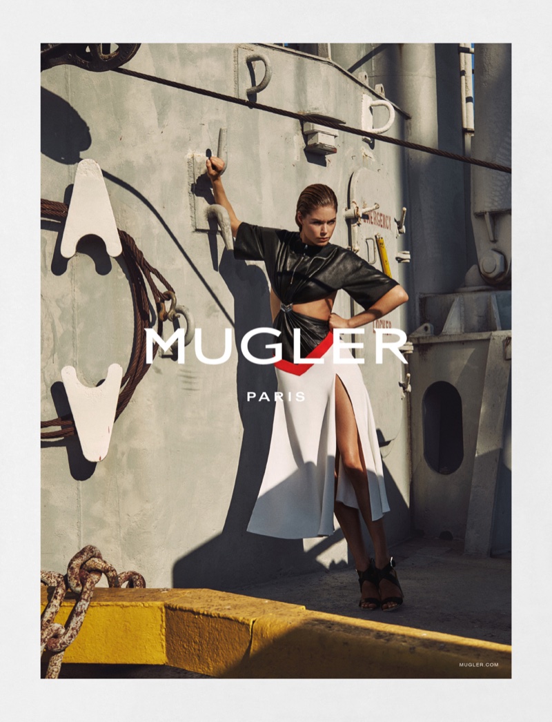 Doutzen Kroes poses in Tampa, Florida, for Mugler's spring 2016 campaign