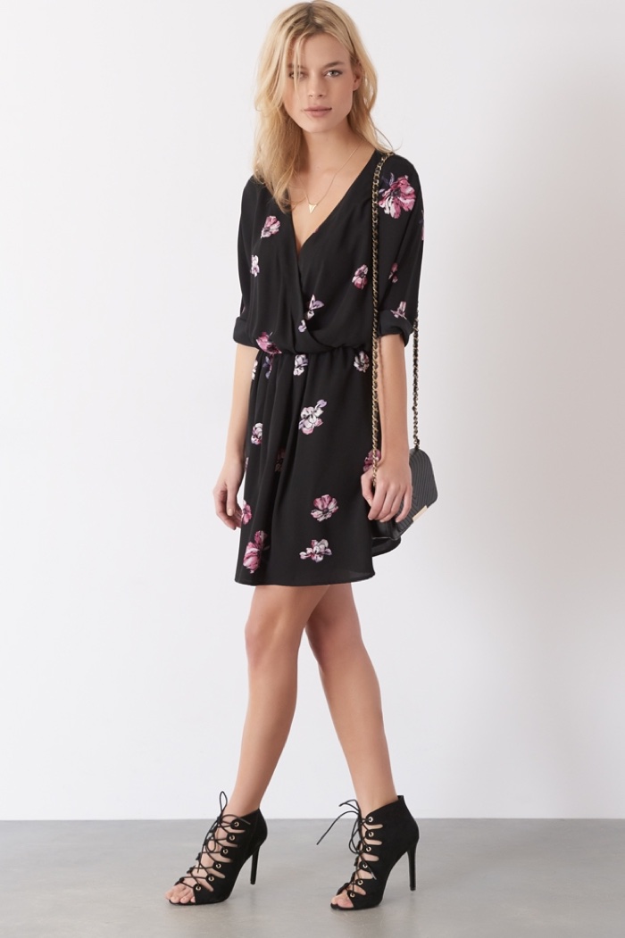 Dynamite Floral Wrap Dress