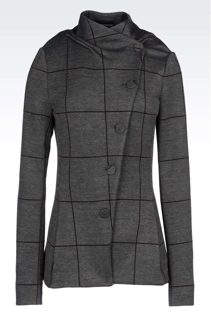 Emporio Armani Jacquard Jacket with Window Pane Print