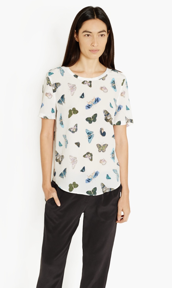 Equipment Riley Butterfly Print T-Shirt