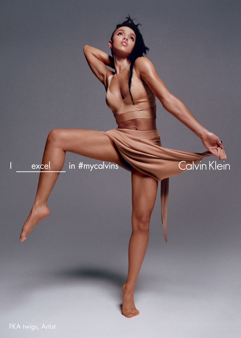 FKA Twigs strikes a pose in Calvin Klein's spring 2016 campaign