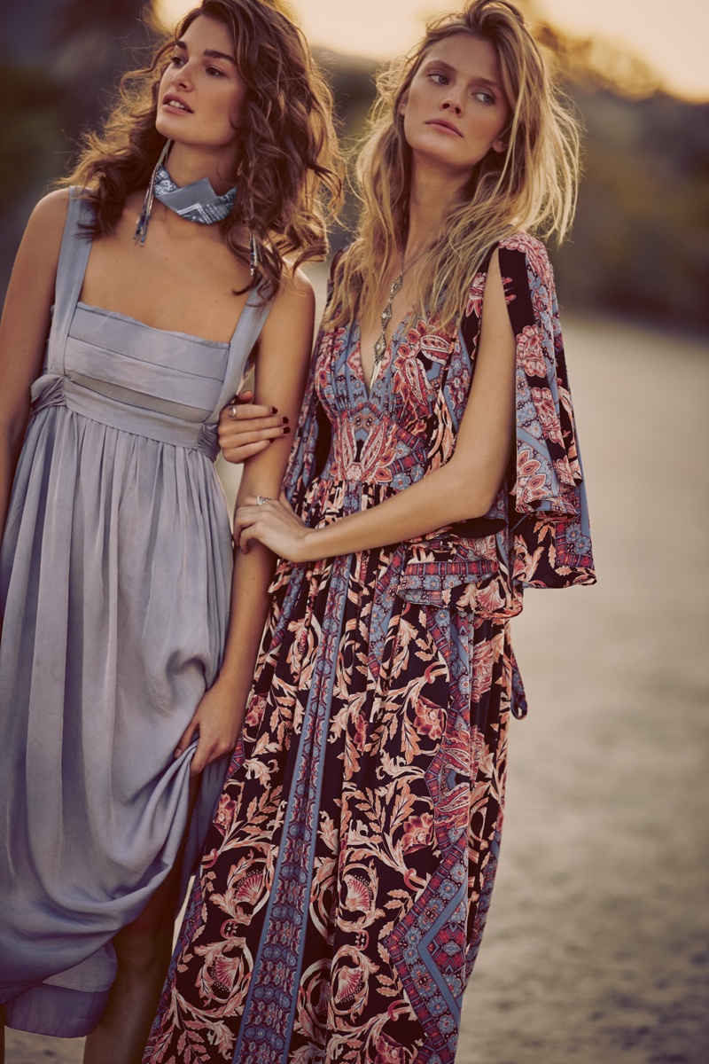 Free People Printed Fern Maxi Party Dress, Free People Hearts On Fire Midi Dress