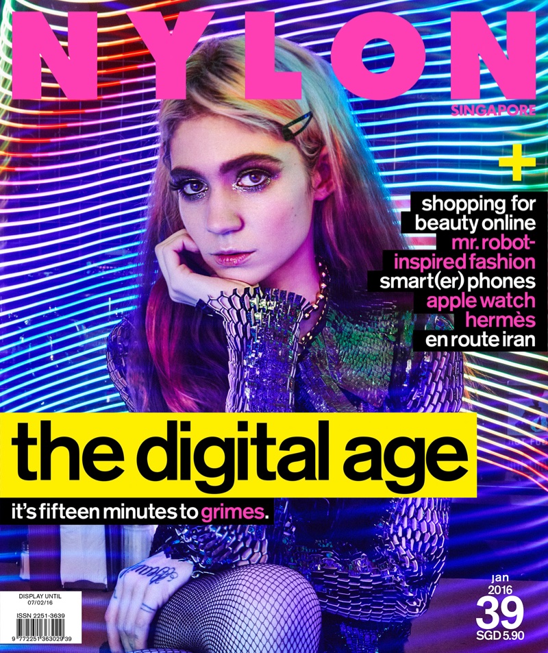Grimes on Nylon Singapore January 2016 cover