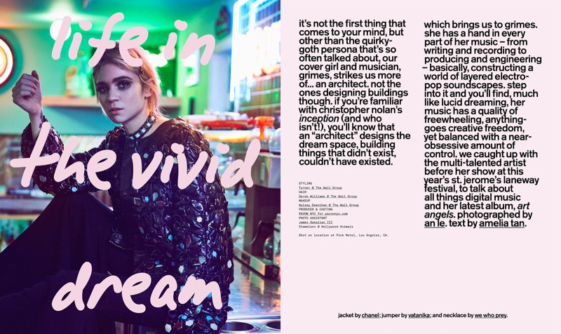 Grimes stars in Nylon Singapore's January issue