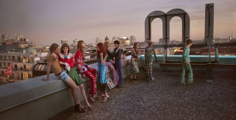 ROOFTOP MOMENT: Models pose in Gucci's spring-summer 2016 campaign