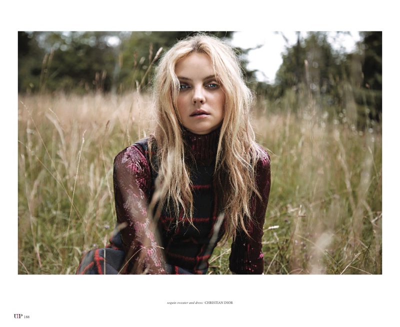 NATURAL BEAUTY: Heather Marks models a Christian Dior sweater and dress
