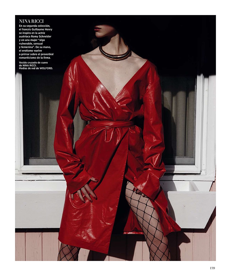 Red wrap dress by Nina Ricci