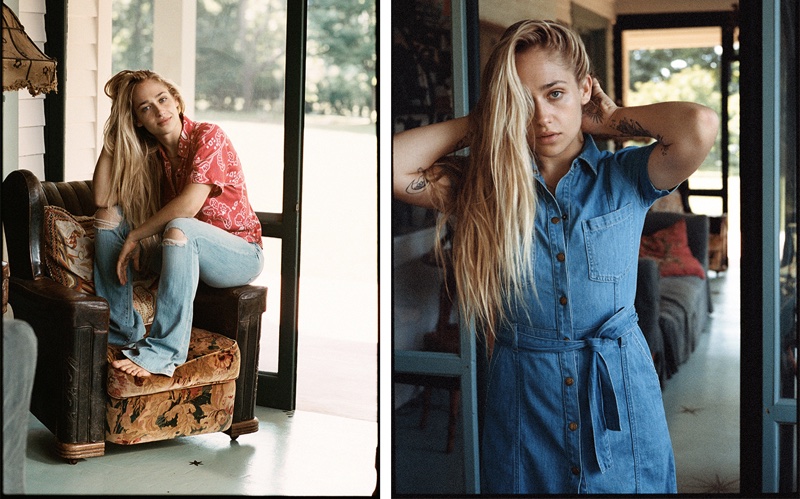 Jemima Kirke poses in Los Angeles for Current/Elliott's spring 2016 campaign