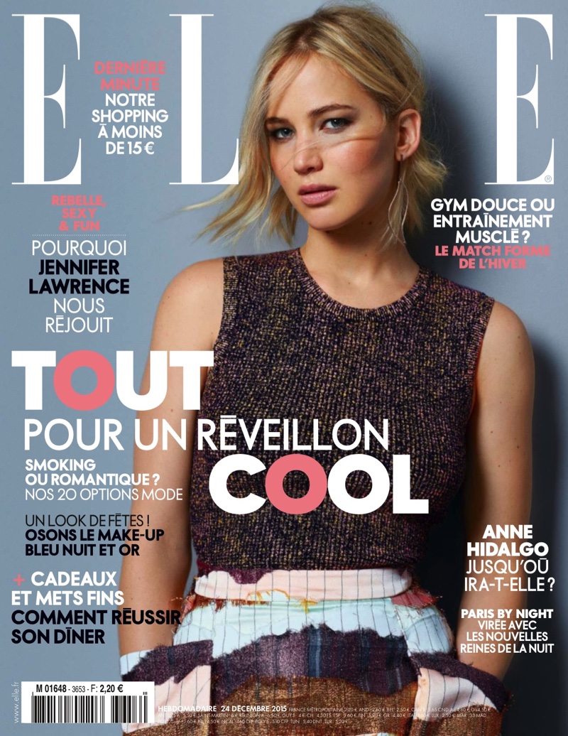 Jennifer Lawrence on Elle France December 24, 2015, cover