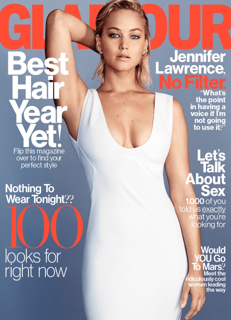 Jennifer Lawrence on Glamour Magazine February 2016 cover