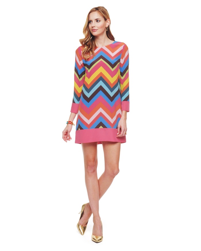 Juicy Couture Silk del Mar Chevron Dress