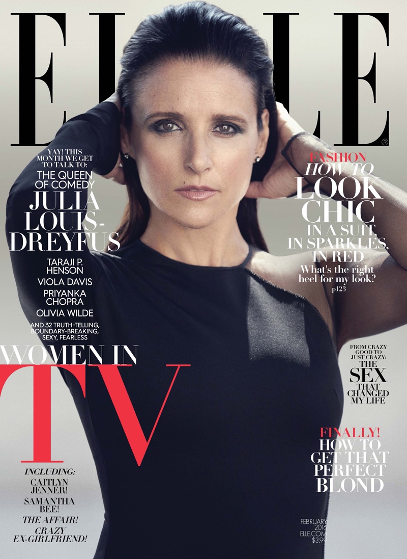 Julia Louis-Dreyfus on ELLE February 2016 cover