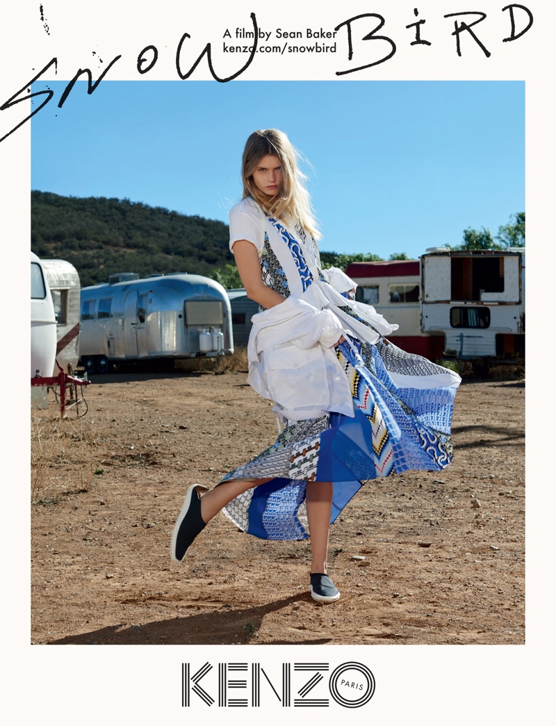 Abbey Lee Kershaw stars in Kenzo's spring-summer 2016 campaign.