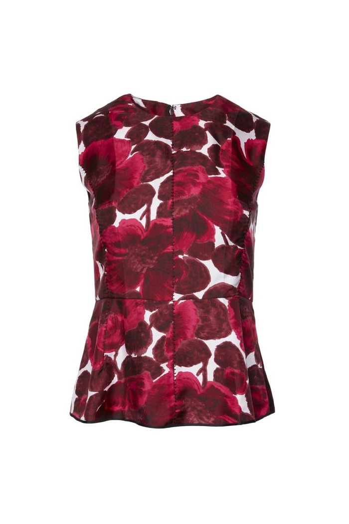 Marc Jacobs Sleeveless Crew Neck Top with Hibiscus Print