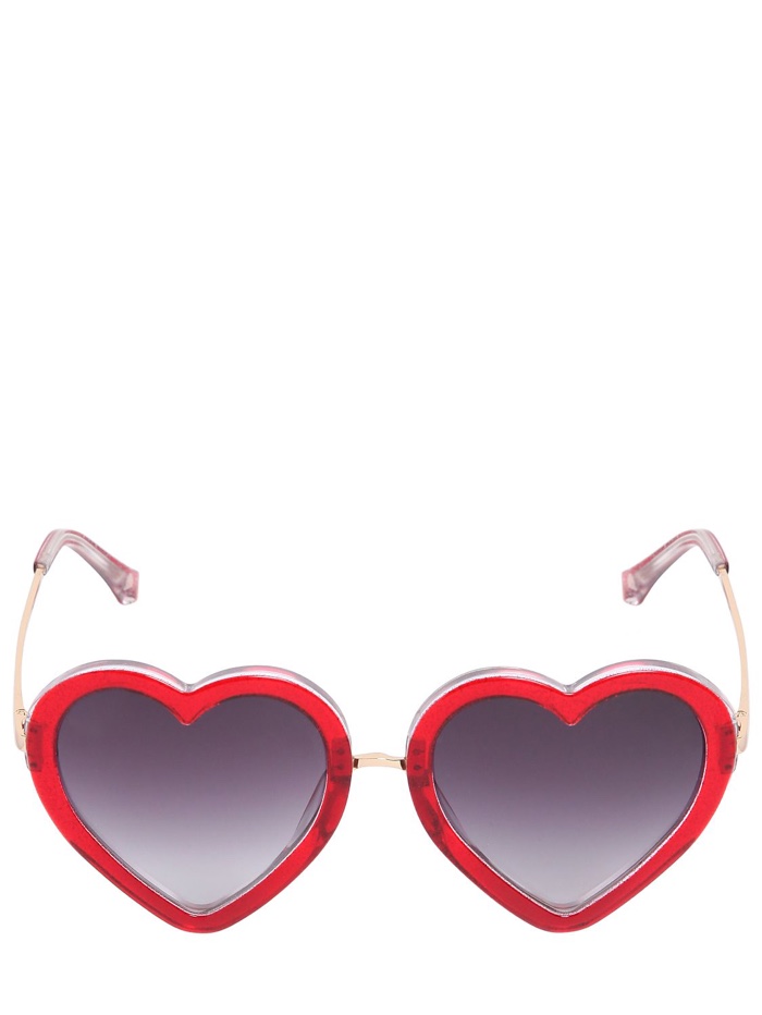 Markus Lupfer Glitter Heart Shaped Sunglasses