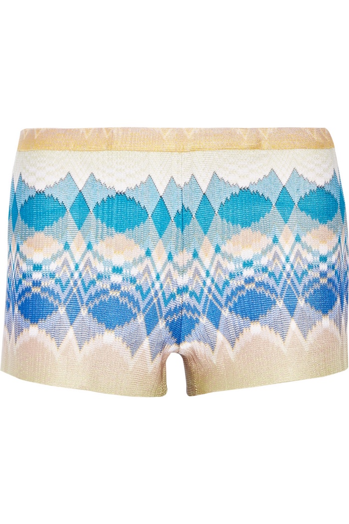 Missoni Metallic Crochet Knit Shorts