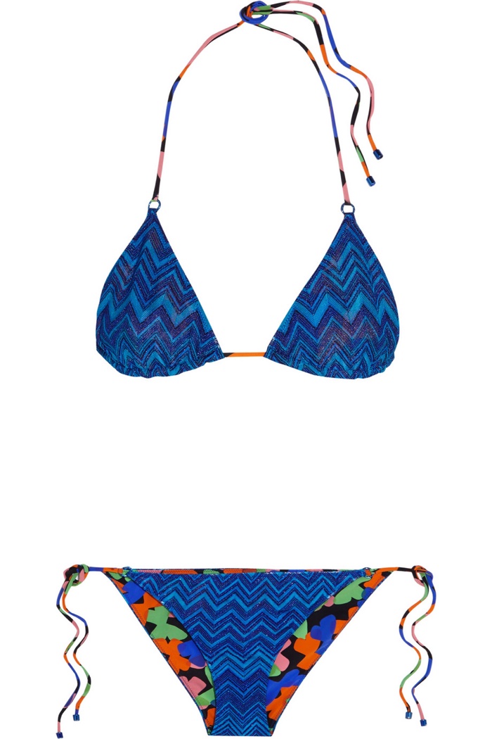 Missoni Reversible Crochet Knit Triangle Bikini