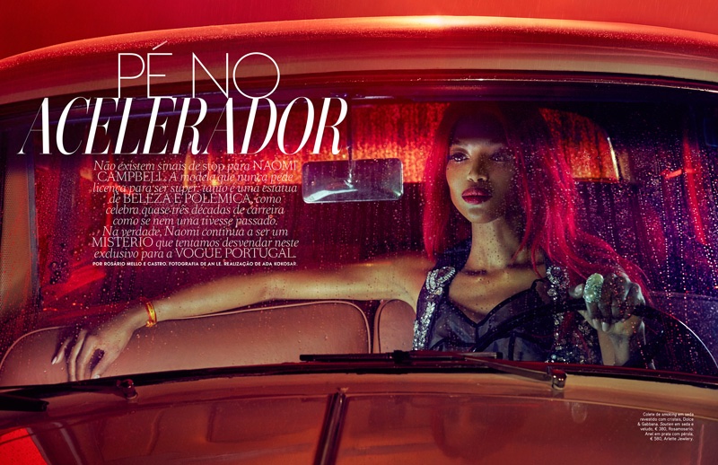 Naomi Campbell poses for An Le in Vogue Portugal's February issue