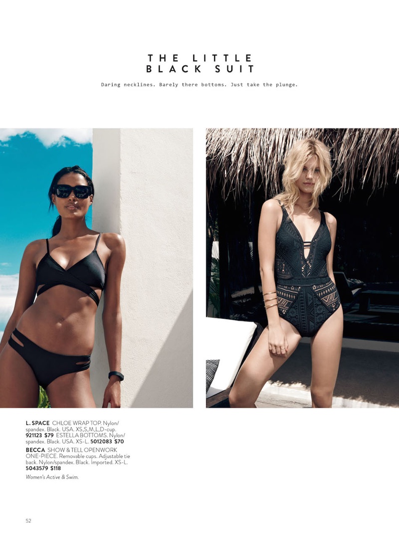 Nordstrom's January 2016 catalog spotlights resort swimsuits