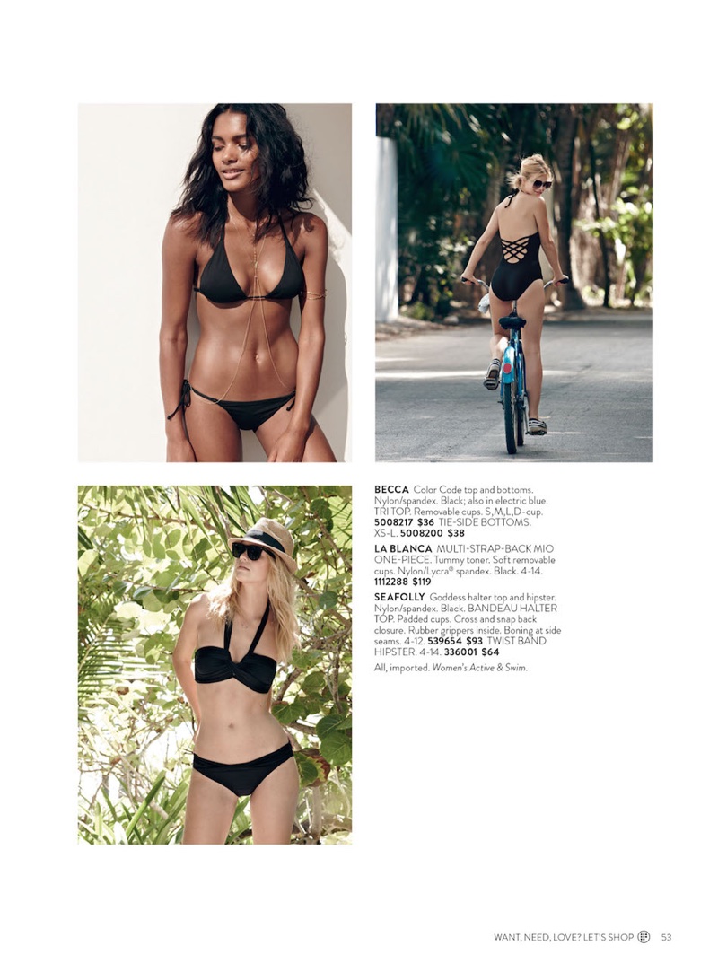 BLACK SWIMSUITS: Black swimsuits from brands like Becca, La Blanca and Seafolly are featured