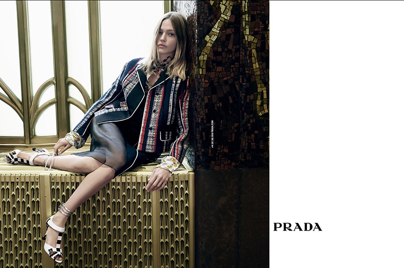 An image from Prada's spring 2016 campaign photographed by Steven Meisel