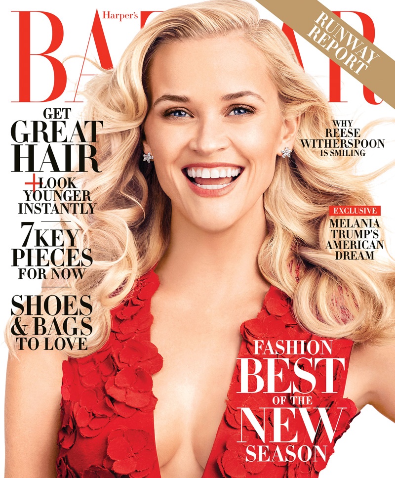 Reese Witherspoon on Harper's Bazaar February 2016 cover