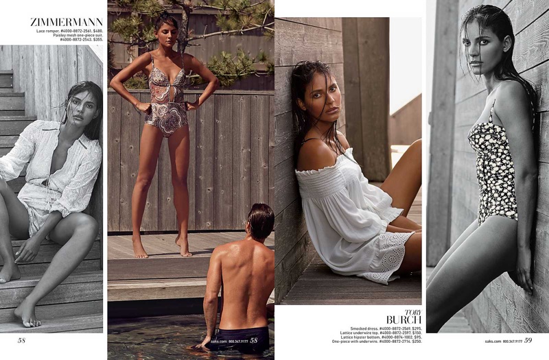 Saks Fifth Avenue spotlights the designs of Zimmermann Swim in this spread