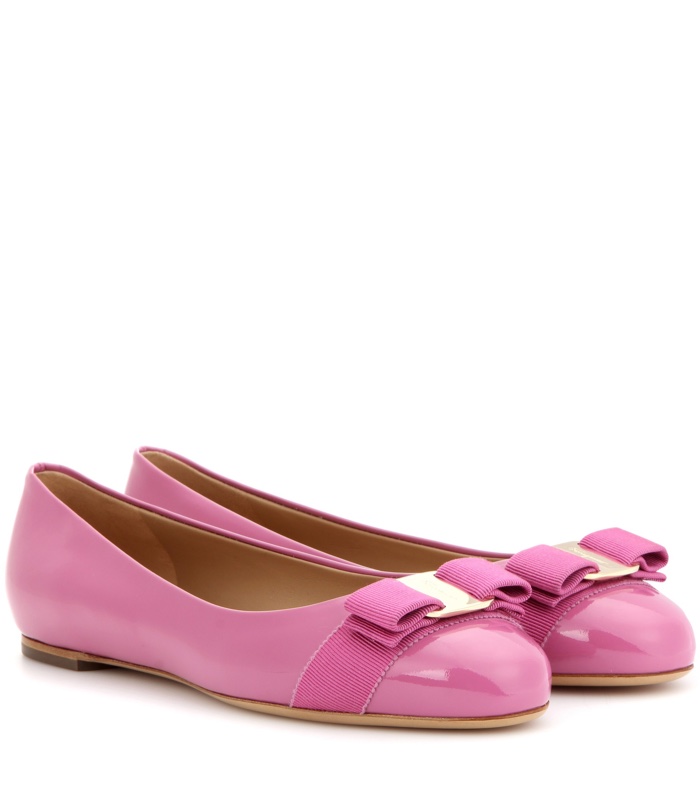 Salvatore Ferragamo Varina Patent Leather Ballerina Flats